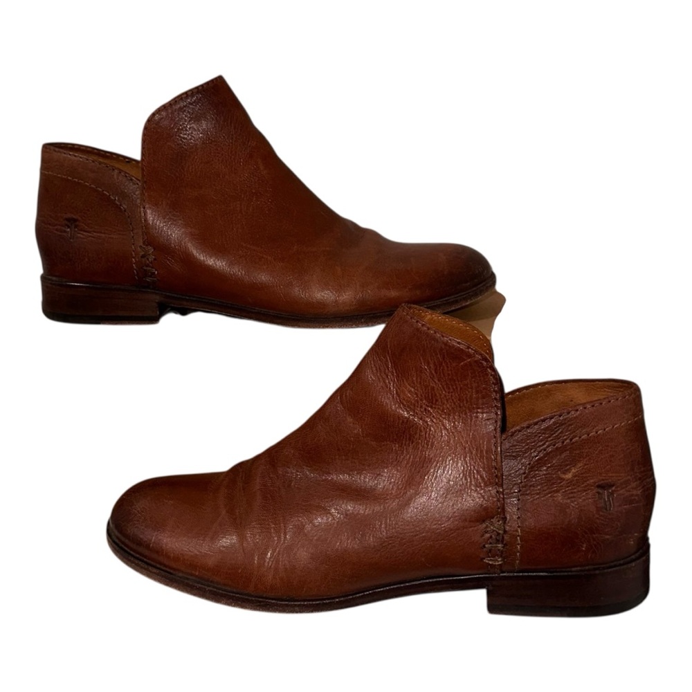 FRYE Elyssa Shootie Women's Ankle Booties Cognac Leather 10 Slip-On Short Boot - Picture 2 of 10